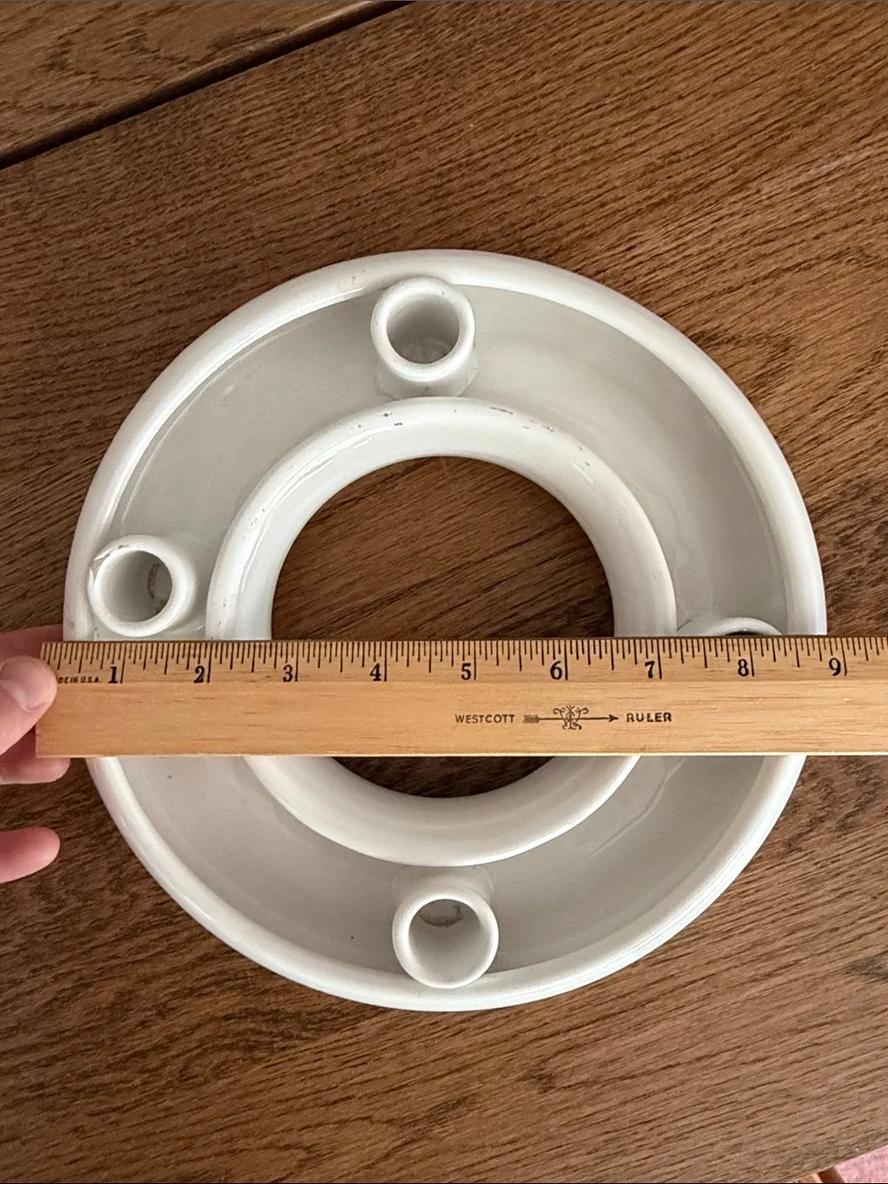 White Ceramic Round Nordic Advent Candle Holder